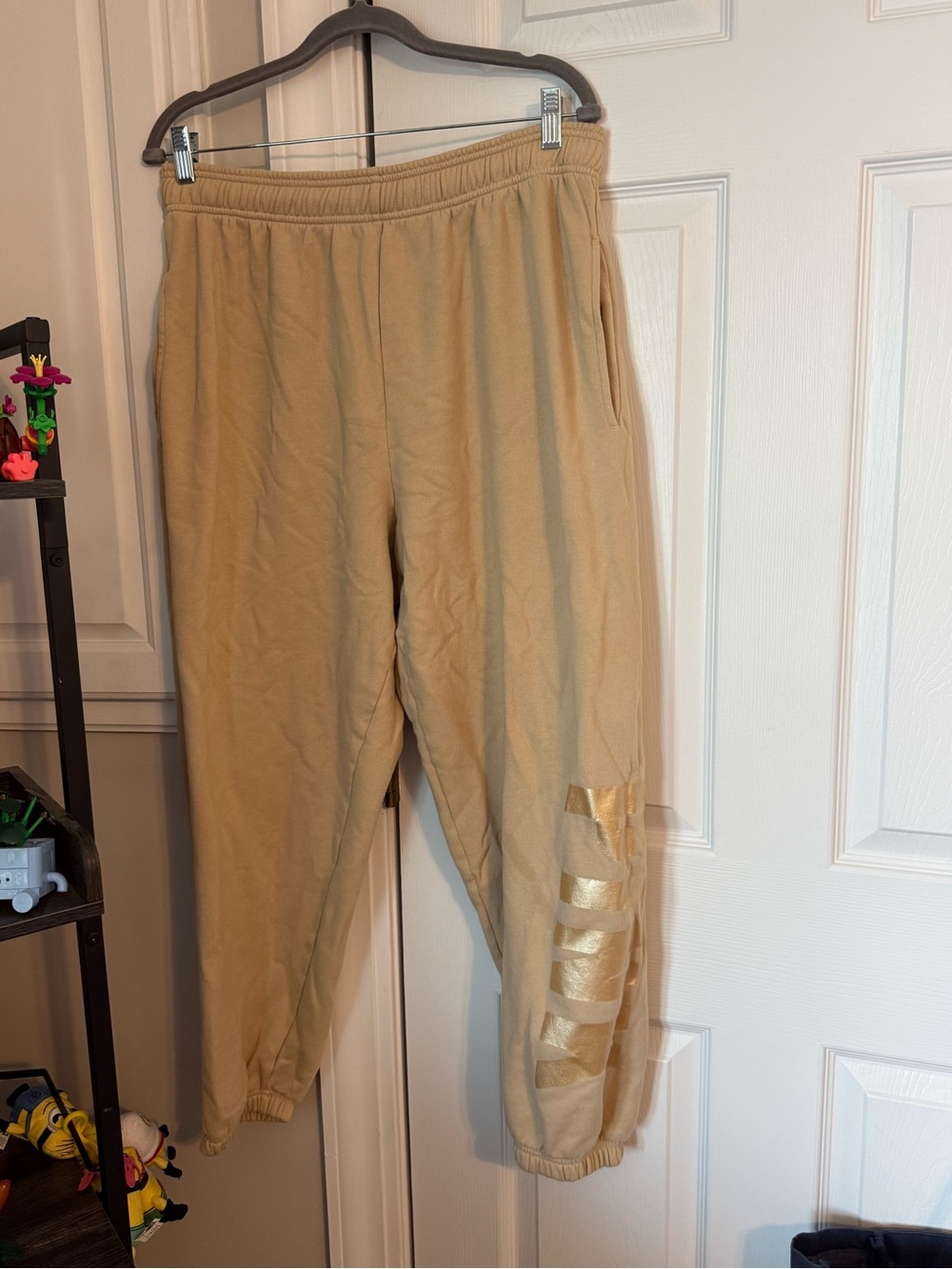 PINK Victoria’s Secret Gold Foil Jogger Sweatpants